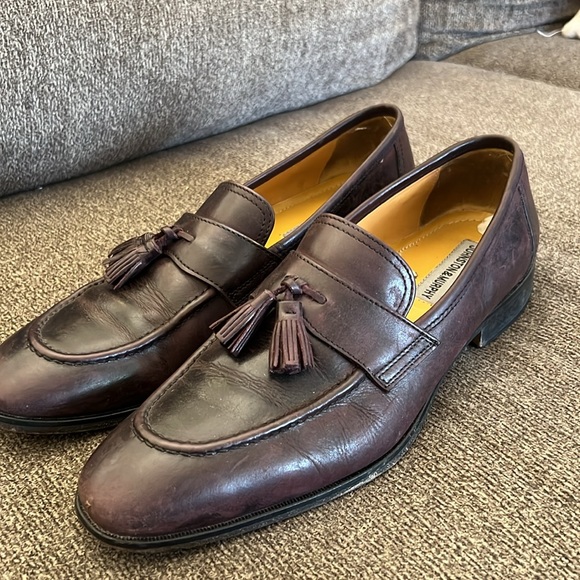 Johnston Murphy Signature Series Brown Leather Tassel Loafers Size 9 - Picture 4 of 13
